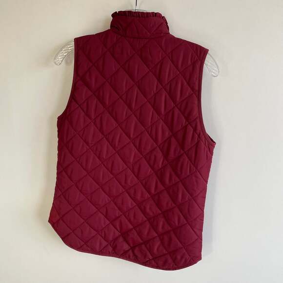 J. Crew Mercantile Burgundy Quilted Ruffle Vest - Picture 5 of 6